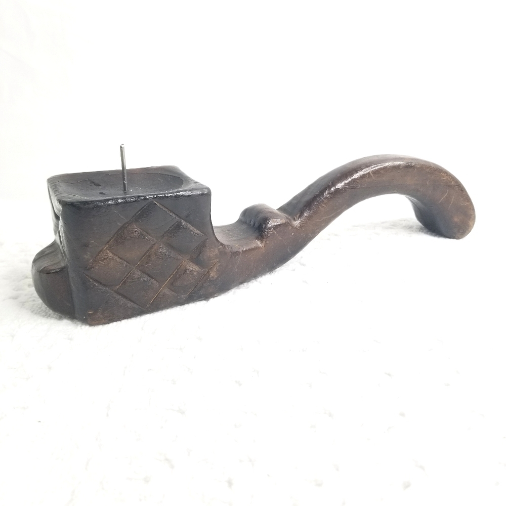 Vintage Rare Unique Hand Carved Vintage Wooden Candle Holder